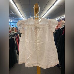 Vintage Pink w/ Red Dots Dress Girls 6-12m Sheer